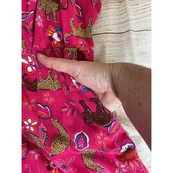 Torrid Women's Midi Button Front Rayon Slub Pink Dress - 1XL - Picture 8 of 15